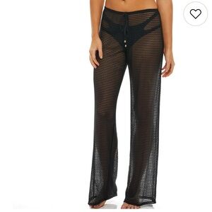 New Black Jordan Taylor Mesh Sheer Stretch Cover Up Pants Size Small